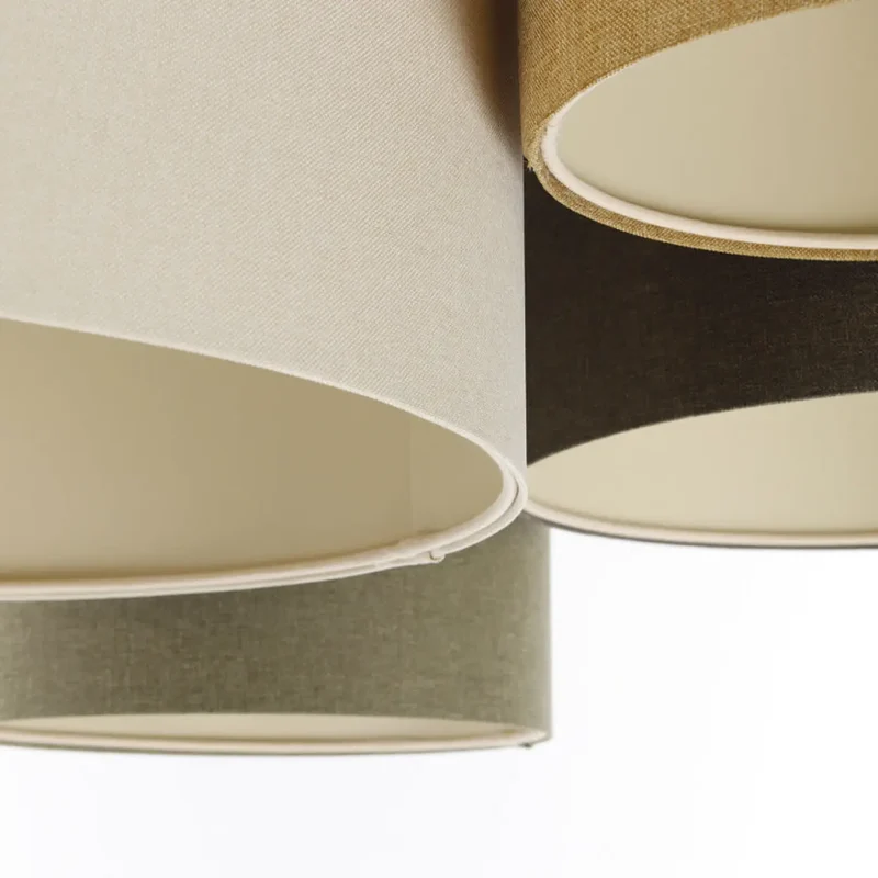 Luminaire Plafonnier | 4FLAMES BOHO ÉLÉGANT (Crème/Vert gris/Jaune moutarde/Graphite/Écru