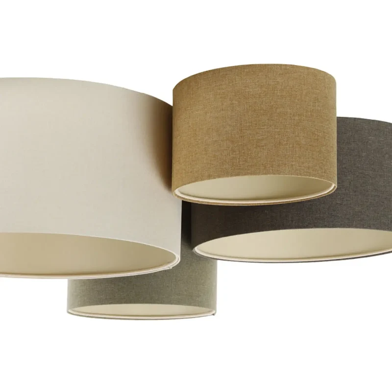 Luminaire Plafonnier | 4FLAMES BOHO ÉLÉGANT (Crème/Vert gris/Jaune moutarde/Graphite/Écru