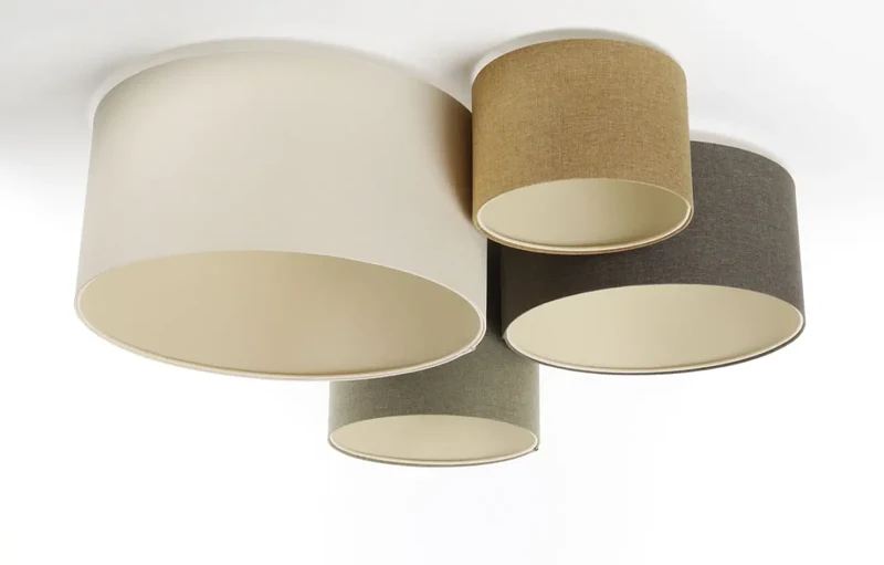 Luminaire Plafonnier | 4FLAMES BOHO ÉLÉGANT (Crème/Vert gris/Jaune moutarde/Graphite/Écru