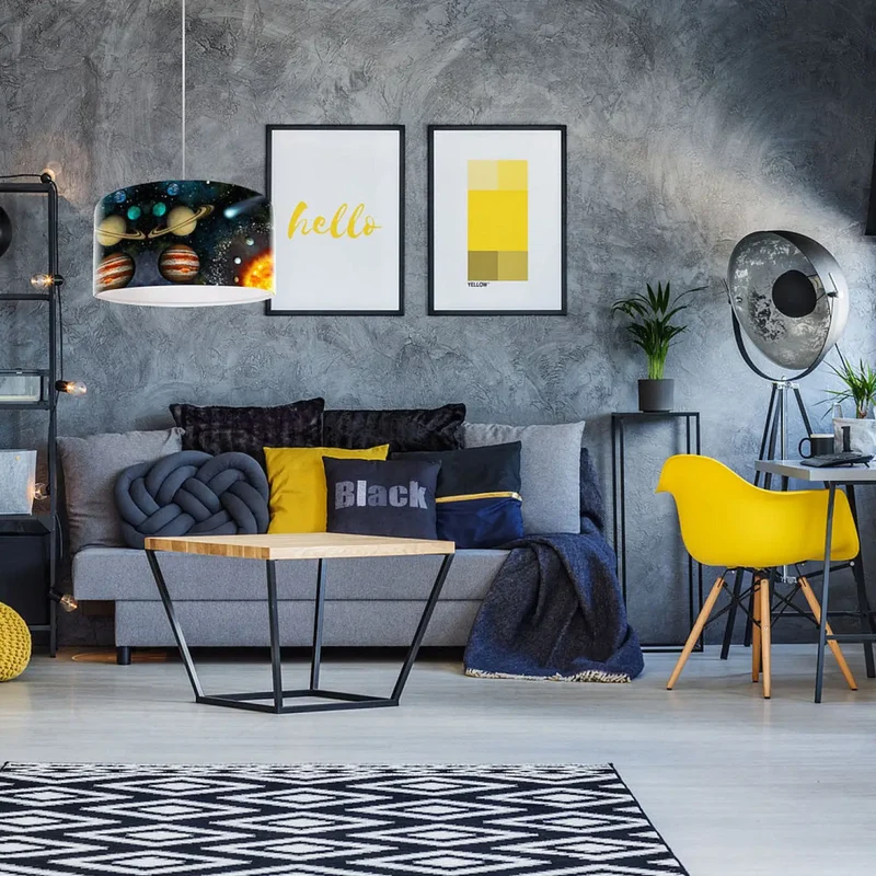 Suspension Luminaire | FOTO KIDS GALAXY (Noir/Multicolore)