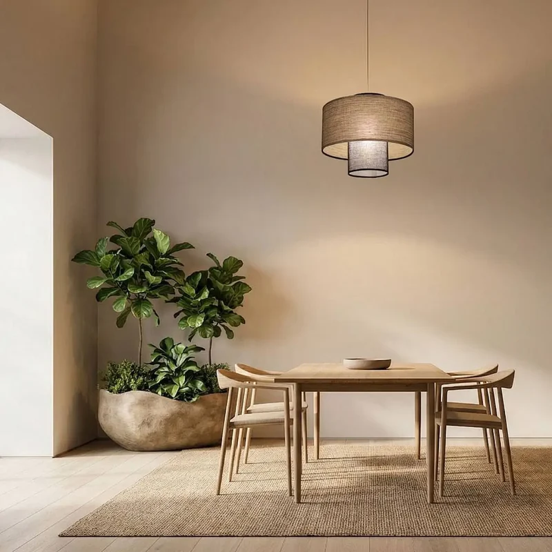 Suspension Luminaire | Twin (Noir/Beige)