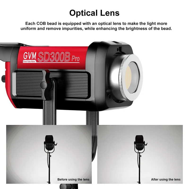 GVM PRO-SD300B 300W Bi-Color Monolight V-mount Mesh Bluetooth with softbox and light stand(2-Lights kit)