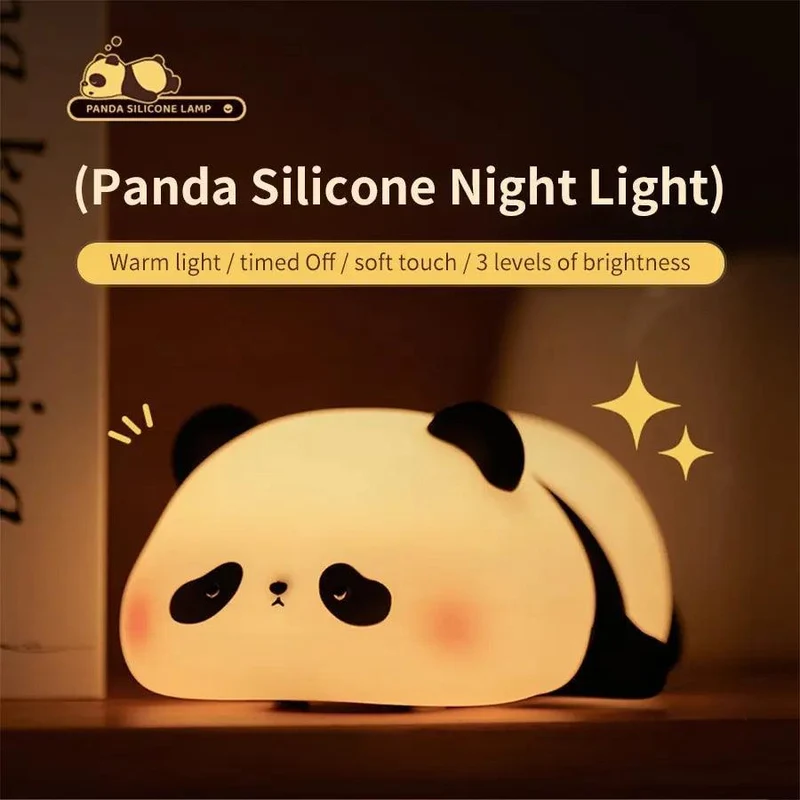 Cute Silicone LED Night Light for Kids - Panda/Sheep/Rabbit, Touch Control, USB Rechargeable