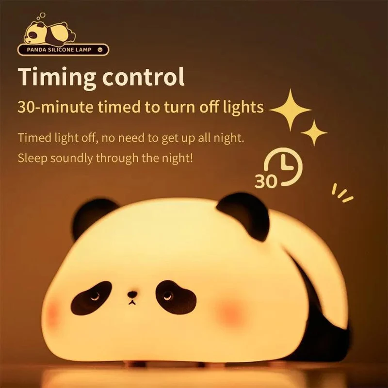 Cute Silicone LED Night Light for Kids - Panda/Sheep/Rabbit, Touch Control, USB Rechargeable