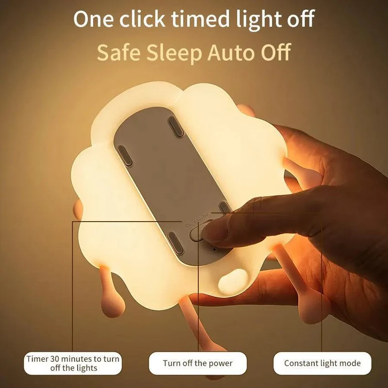 Cute Silicone LED Night Light for Kids - Panda/Sheep/Rabbit, Touch Control, USB Rechargeable
