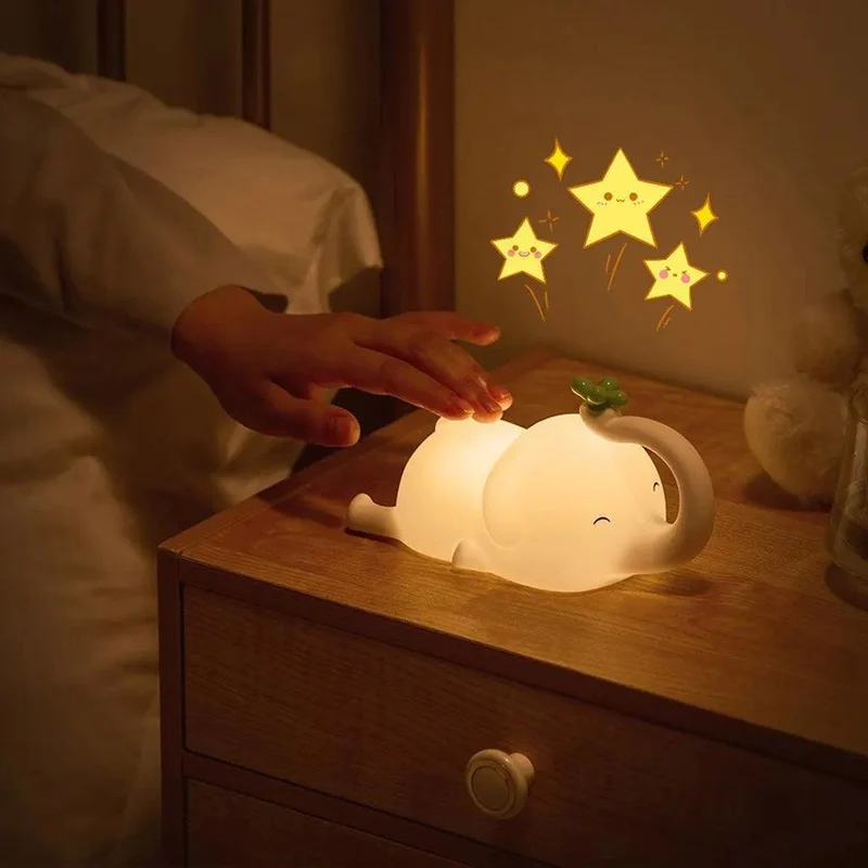 Cute Silicone LED Night Light for Kids - Panda/Sheep/Rabbit, Touch Control, USB Rechargeable