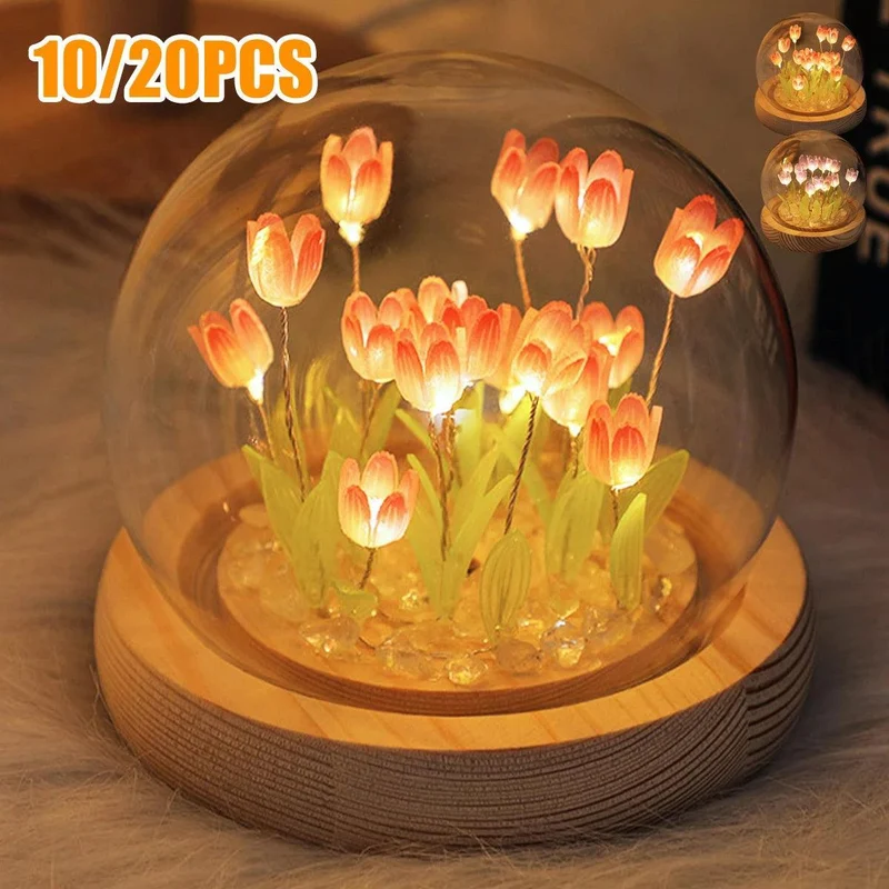 DIY Tulip LED Night Light - Battery Operated, Handmade Flower Lamp