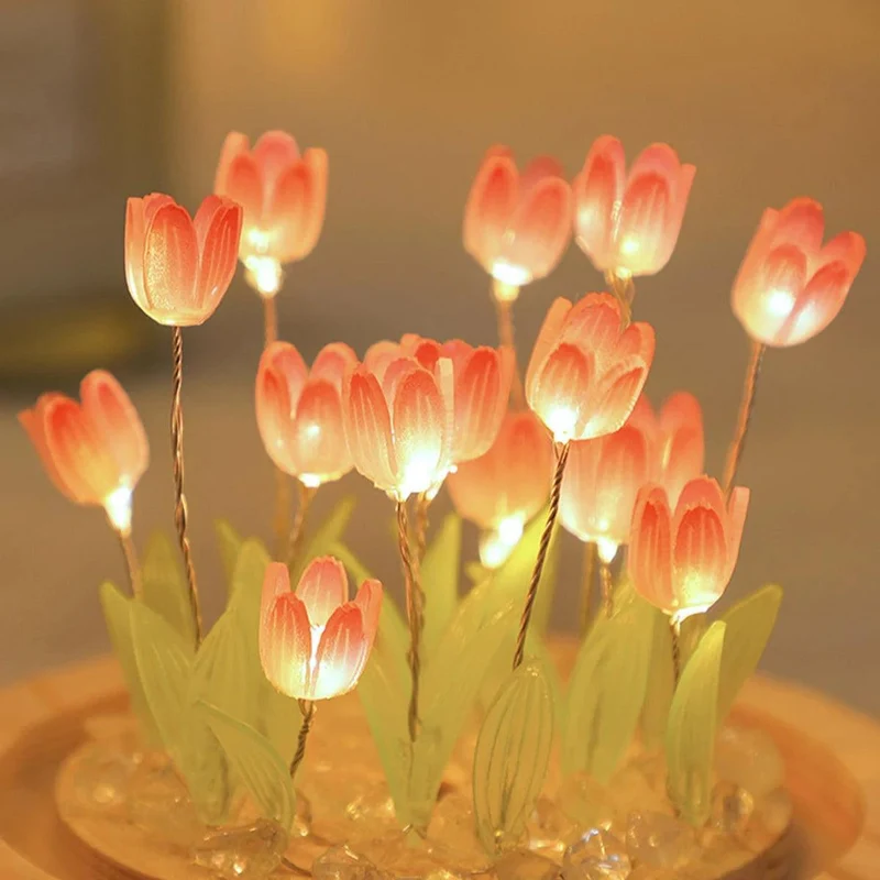 DIY Tulip LED Night Light - Battery Operated, Handmade Flower Lamp