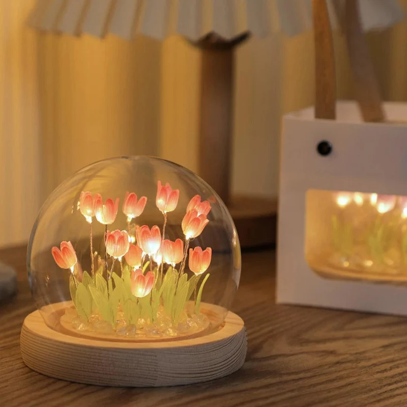 DIY Tulip LED Night Light - Battery Operated, Handmade Flower Lamp