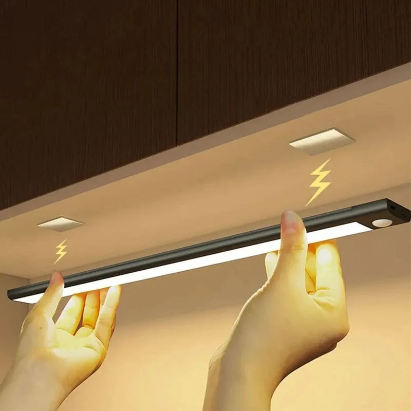 Rechargeable Wireless Under Cabinet LED Light Bar - Motion Sensor, 3 Color Temperatures, USB-C