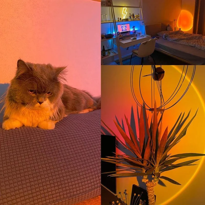 LED Sunset Projection Lamp - USB Powered, Adjustable Mood & Ambient Light