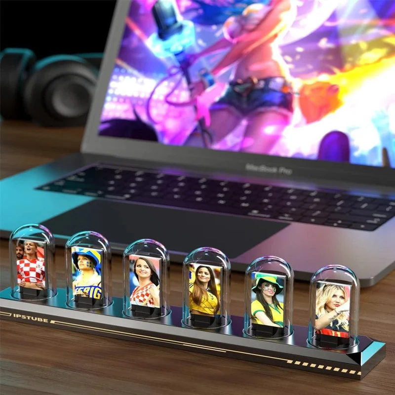 RGB IPS Nixie Tube Clock - WiFi Time Sync, Photo & Weather Display + 1.14″ Screen