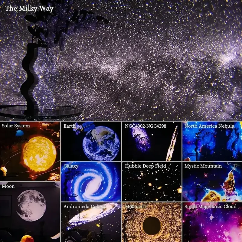 Starry Sky Projector LED Night Light - 12-in-1 Planetarium, Timer & Adjustable Focus