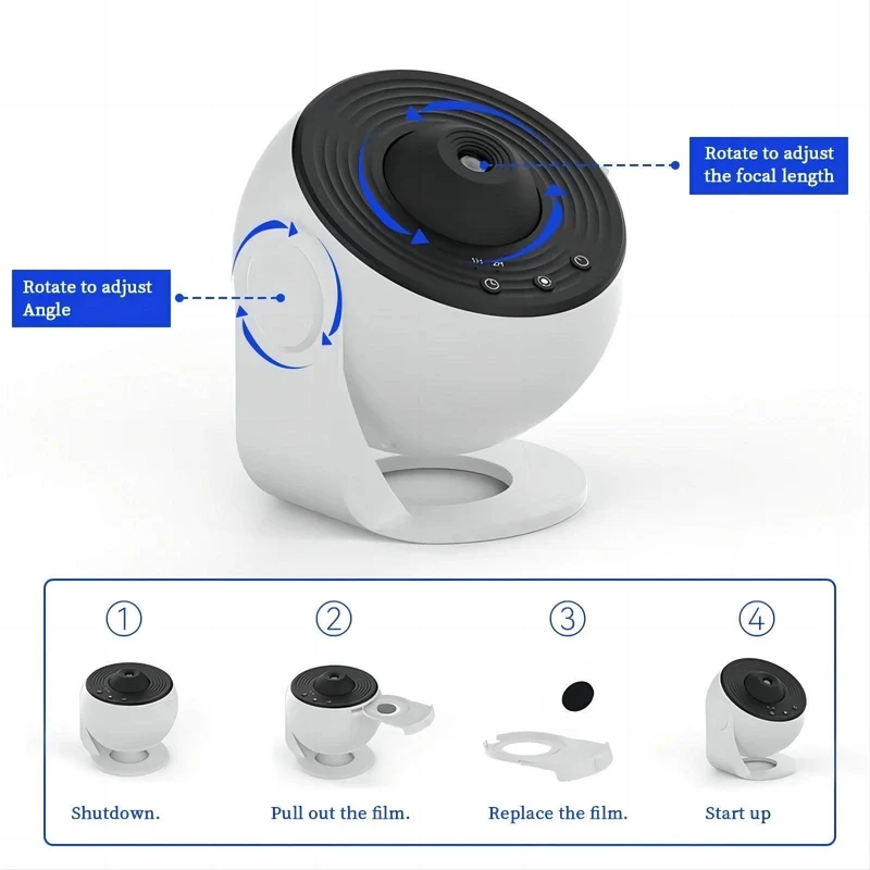 Starry Sky Projector LED Night Light - 12-in-1 Planetarium, Timer & Adjustable Focus