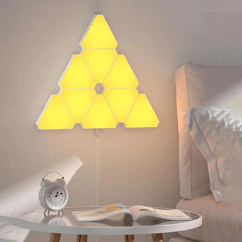 RGB Smart Triangular Wall Lights - App Control, Music Sync, Modular Panels