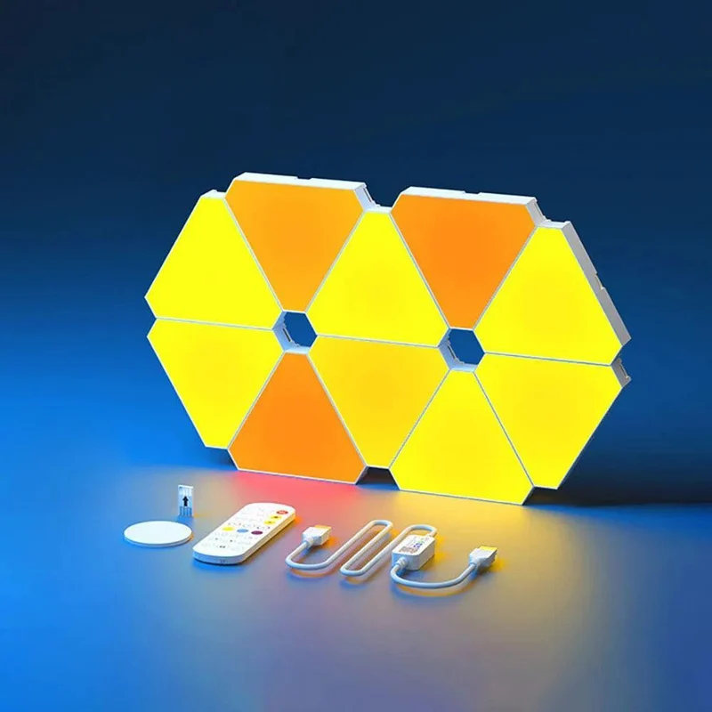 RGB Smart Triangular Wall Lights - App Control, Music Sync, Modular Panels