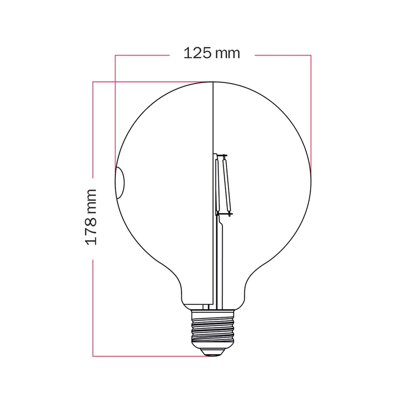 Ampoule LED Talia G125 4,8 W 806 lm E27 2700 K Dimmable - Noir