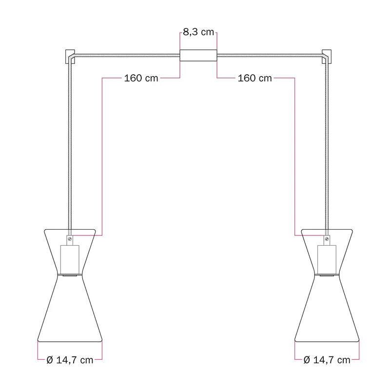 Suspension à deux chutes avec Ghost Double cône - Noir