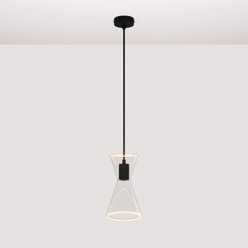 Suspension avec Ampoule Ghost Double Cone - Noir