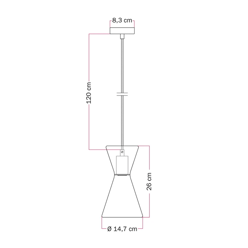 Suspension avec Ampoule Ghost Double Cone - Noir