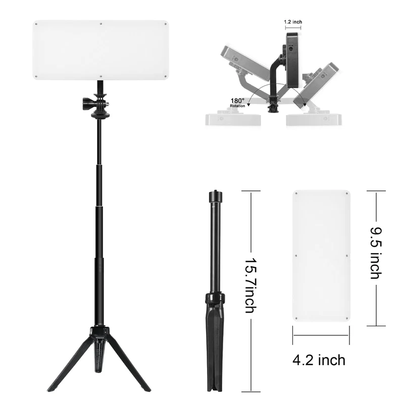 GVM-S20WB2L Dual-Light Set - Bi-Color Temperature On-Camera Lights - Adapter (9V/3A) 2m Cable Length - Desktop Stand
