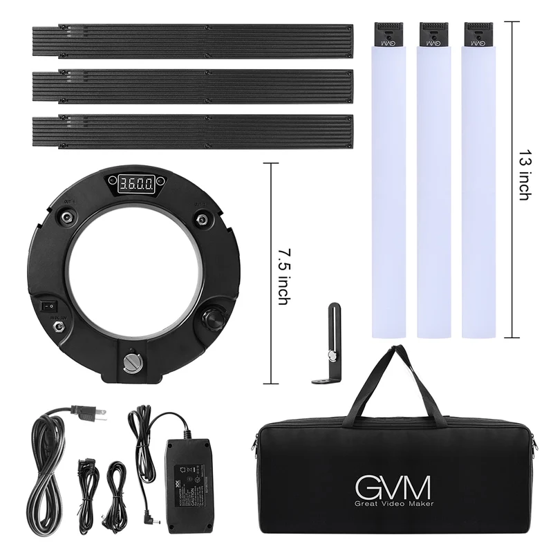 GVM-60W High Power Bi-Color LED Ring Light Kit