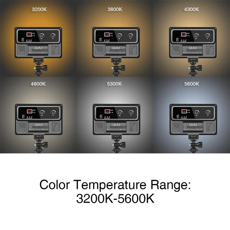 GVM-10S Bi Color Professional Video on Camera Video Light with Control Knob