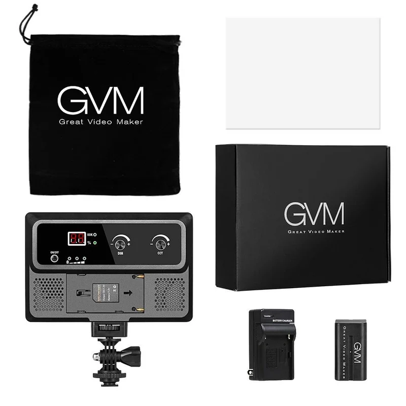 GVM-10S Bi Color Professional Video on Camera Video Light with Control Knob