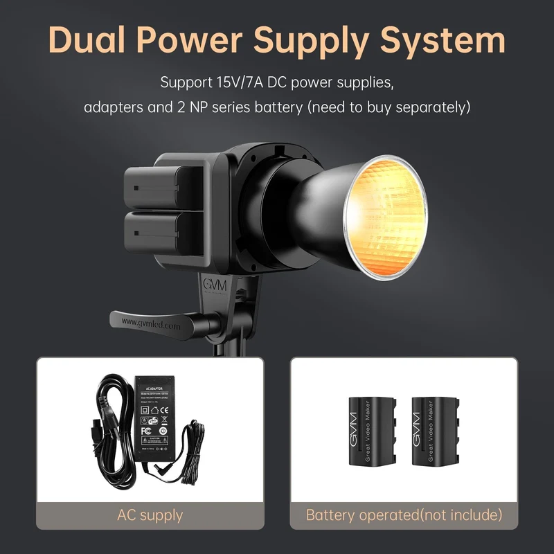 GVM SD80D 80w Bi-Color Outdoor Portable Spotlight（BOGO)