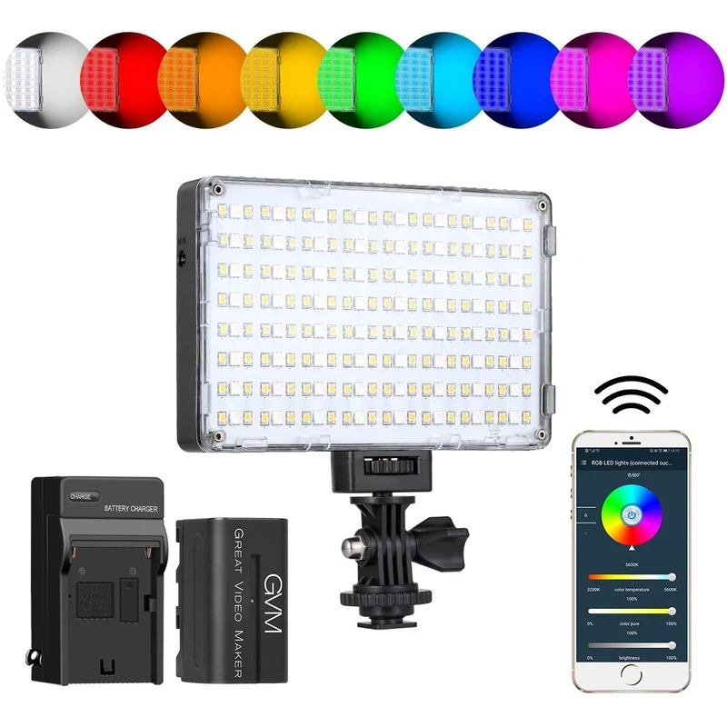 GVM-RGB-10S Professional Video RGB on Camera Video Light with Control Knob