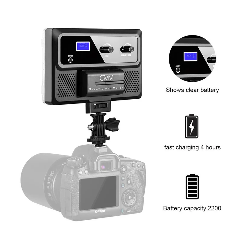 GVM-RGB-10S Professional Video RGB on Camera Video Light with Control Knob