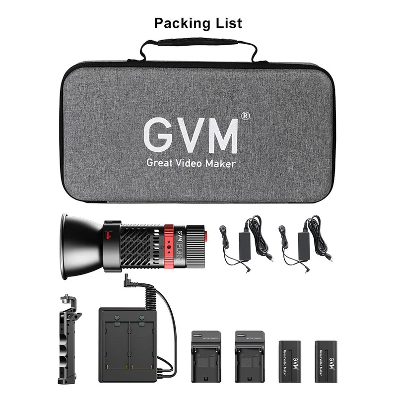GVM-PL60B Waterproof External Model 60W Flashlight Light (Bi-Color Temperature)