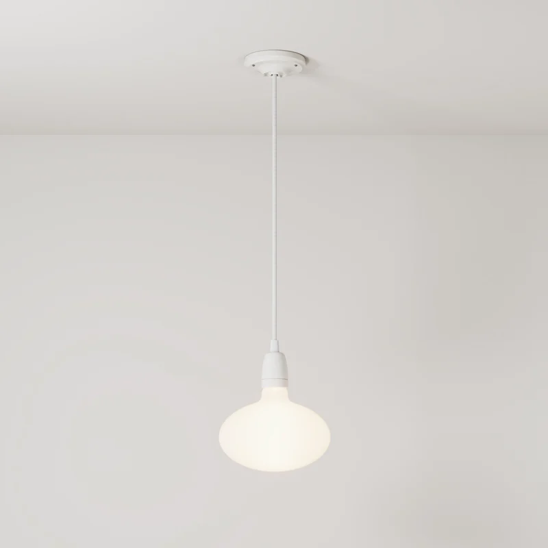 Suspension avec finition en porcelaine avec ampoules LED Ellipse effet porcelaine - Blanc
