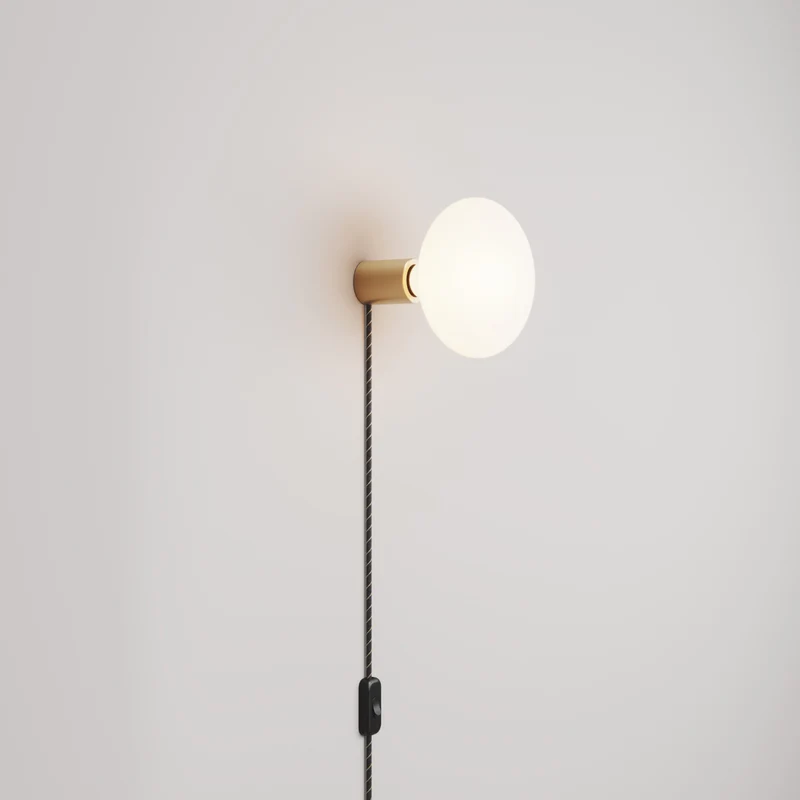 Lampe avec Fiche avec finition métallique et ampoule LED Ellipse effet porcelaine - Bronze satiné