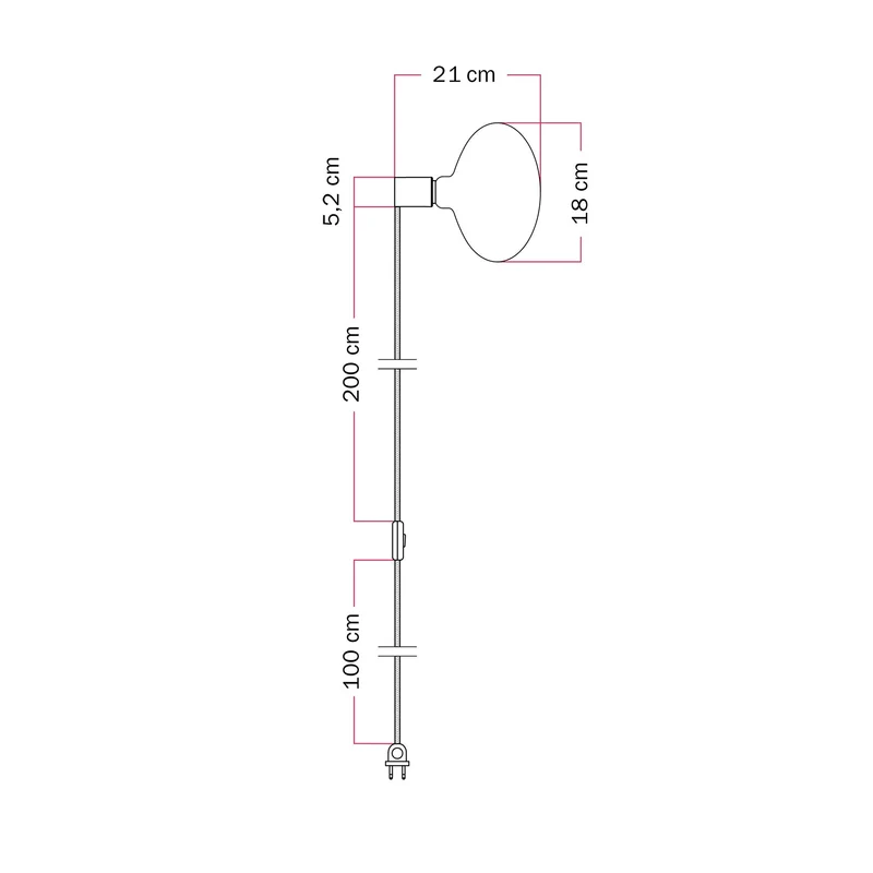 Lampe avec Fiche avec finition métallique et ampoule LED Ellipse effet porcelaine - Bronze satiné