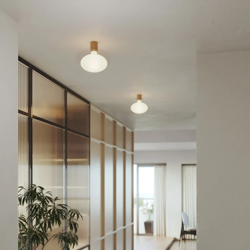 Applique en métal avec Ampoule LED Ellipse effet porcelaine - Bronze satiné
