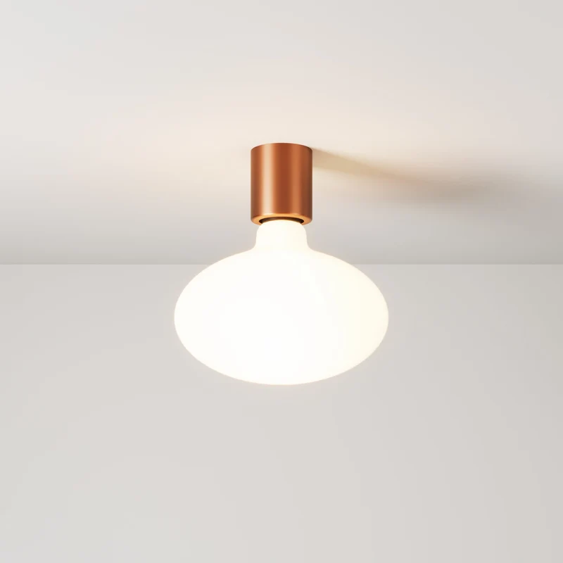 Applique en métal avec ampoule LED Ellipse effet porcelaine - Cuivre satiné