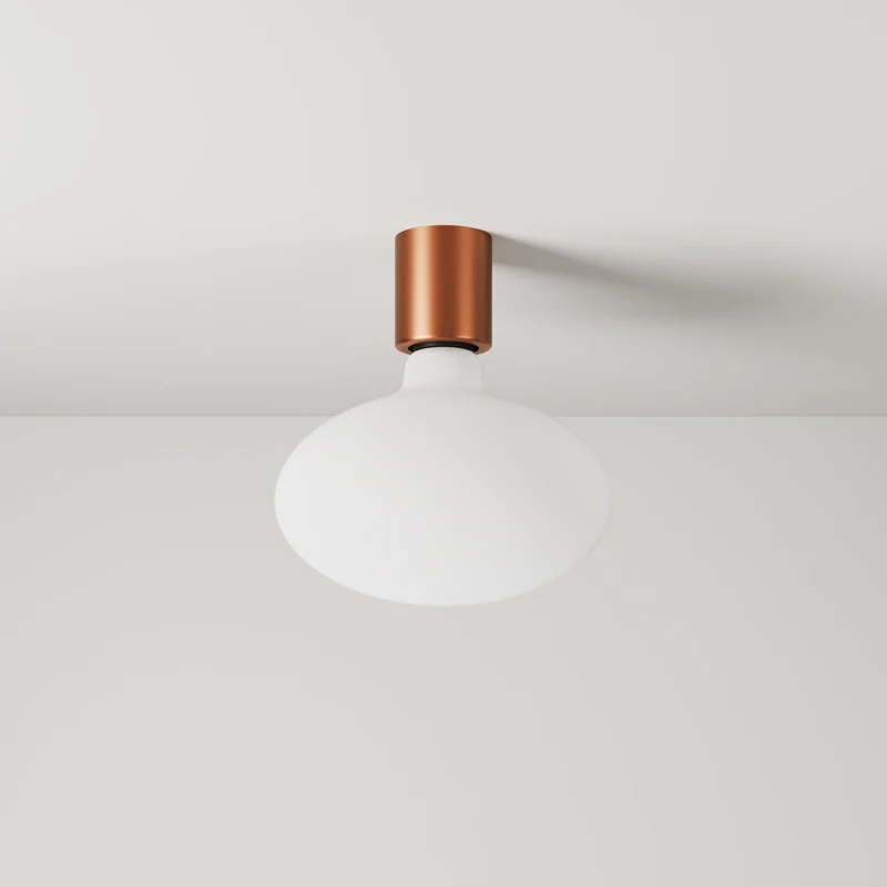Applique en métal avec ampoule LED Ellipse effet porcelaine - Cuivre satiné