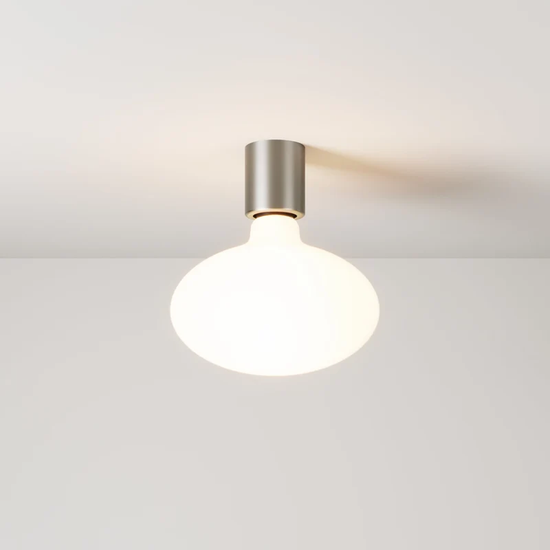 Applique en métal avec ampoule LED Ellipse effet porcelaine - Titane satiné