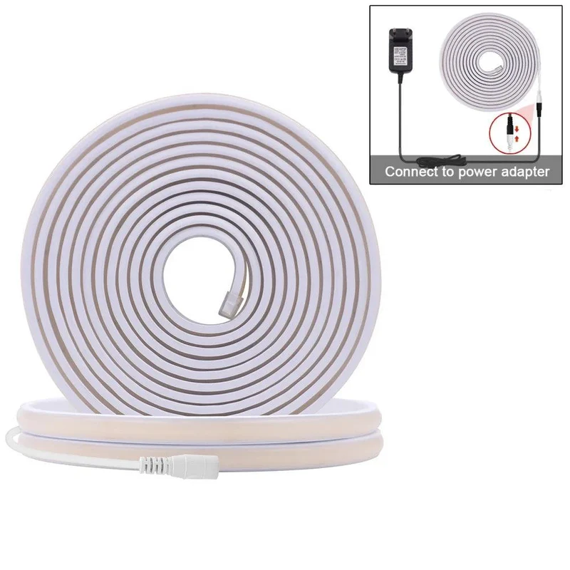 12V IP68 COB Neon LED Strip Light - DC Plug or 2-Pin Wire, Flexible, Cuttable