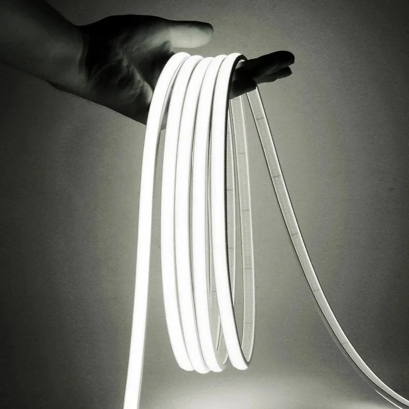 12V IP68 COB Neon LED Strip Light - DC Plug or 2-Pin Wire, Flexible, Cuttable