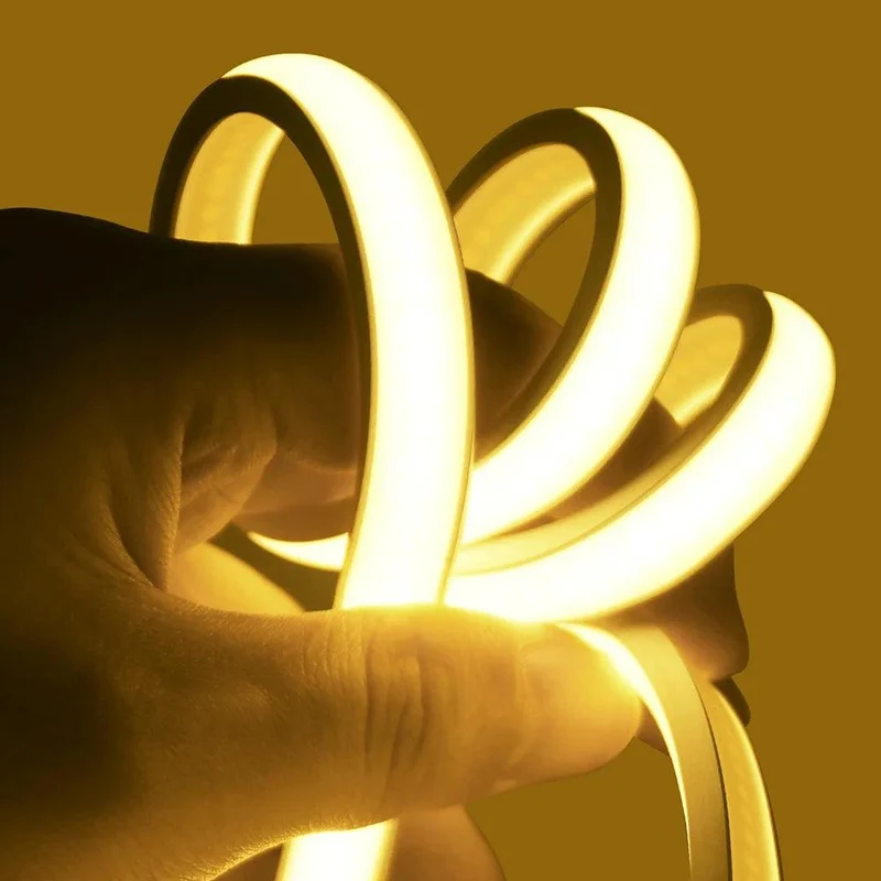 12V IP68 COB Neon LED Strip Light - DC Plug or 2-Pin Wire, Flexible, Cuttable