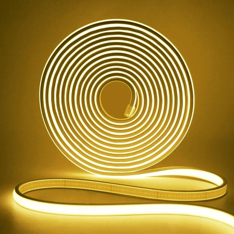 12V IP68 COB Neon LED Strip Light - DC Plug or 2-Pin Wire, Flexible, Cuttable
