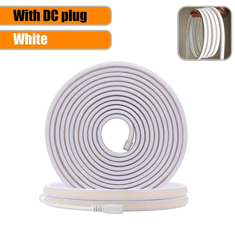 24V IP68 COB Neon LED Strip Light - DC Plug or 2-Pin Wire, Flexible, Cuttable