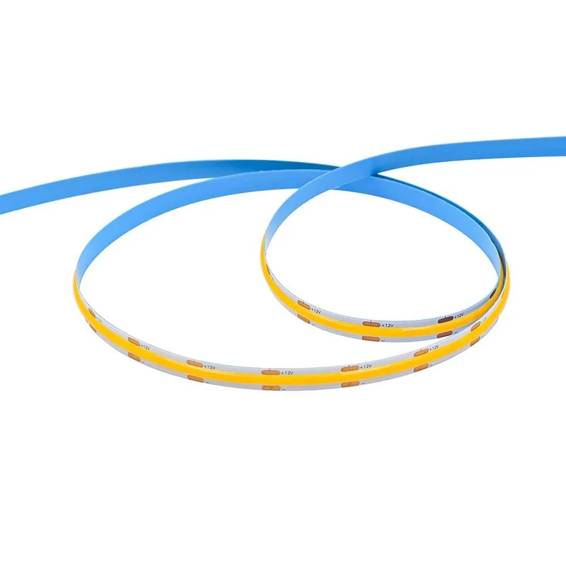 12V High Density COB LED Strip Light - DC Plug or 2-Pin Wire, 320–528 LEDs/m, Dimmable
