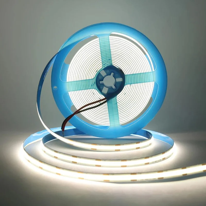 24V High Density COB LED Strip Light - DC Plug or 2-Pin Wire, 320–528 LEDs/m, Dimmable