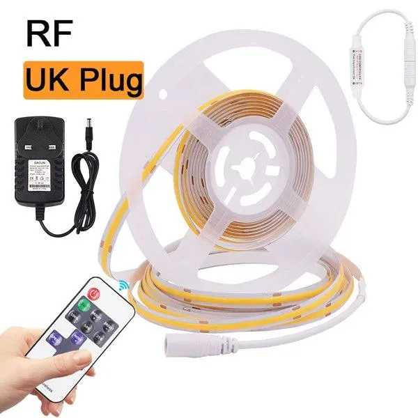 Tuya WiFi COB LED Strip Light Kit - 12V, App & Voice Dimming, 320–528 LEDs/m