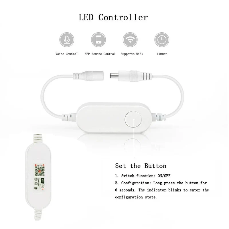 Tuya WiFi COB LED Strip Light Kit - 12V, App & Voice Dimming, 320–528 LEDs/m