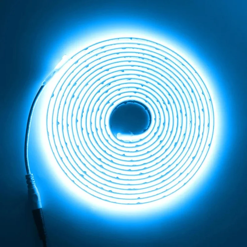 12V High CRI COB Neon LED Strip Light - DC Plug, IP68 Waterproof, Flexible Silicone