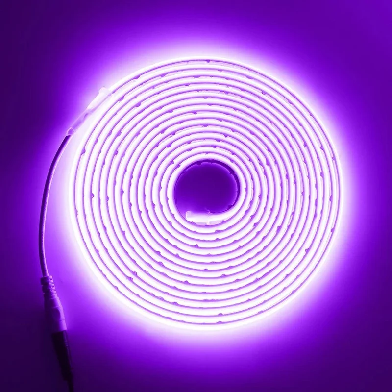 12V High CRI COB Neon LED Strip Light - DC Plug, IP68 Waterproof, Flexible Silicone